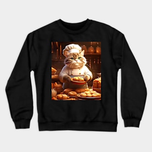 Cat Bakery, Graphic Design With Animals Crewneck Sweatshirt